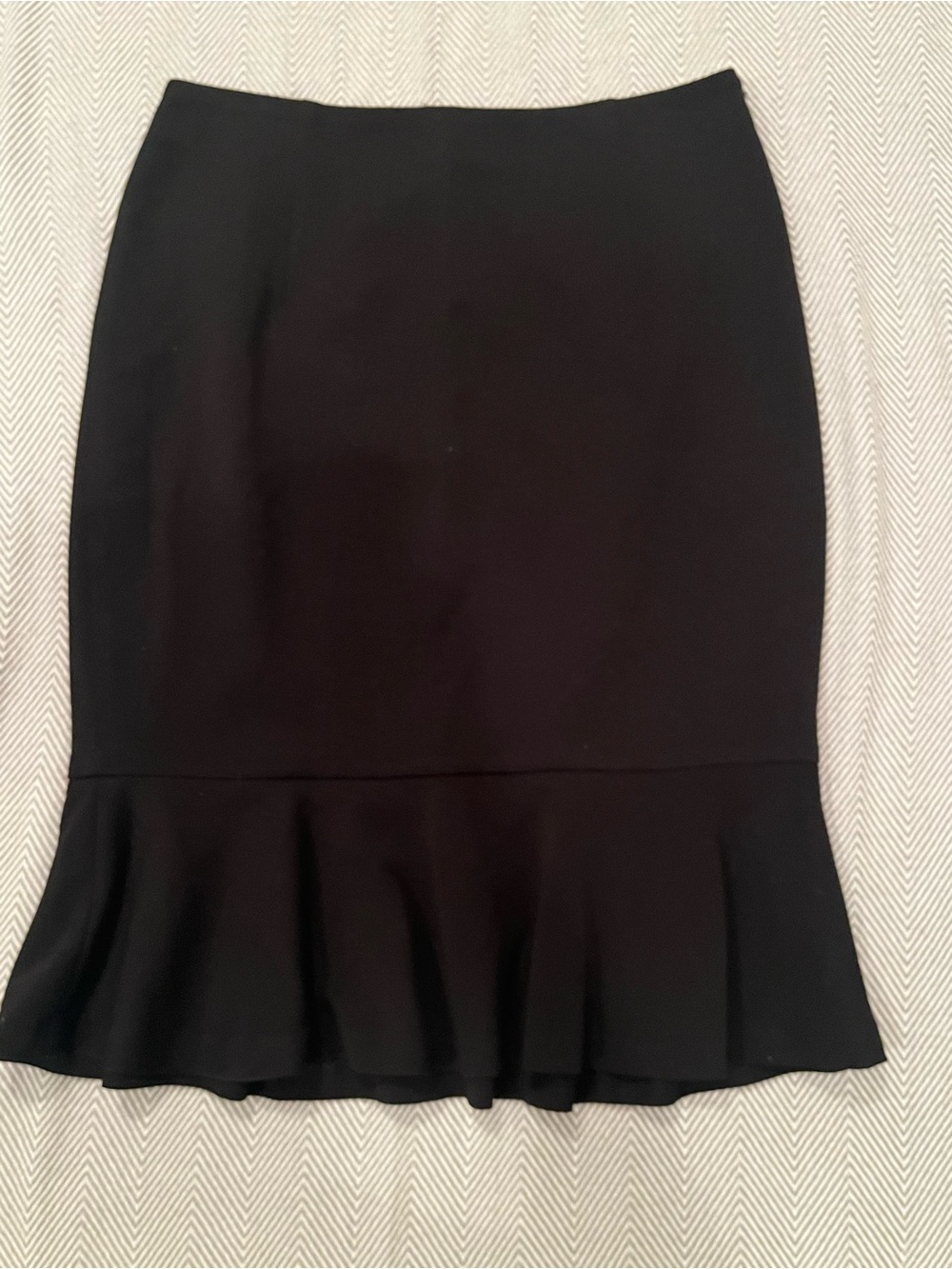 White House Black Market Black Pencil Skirt with Ruffled Hem